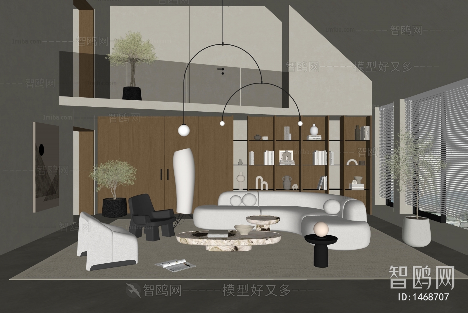 Modern Wabi-sabi Style A Living Room