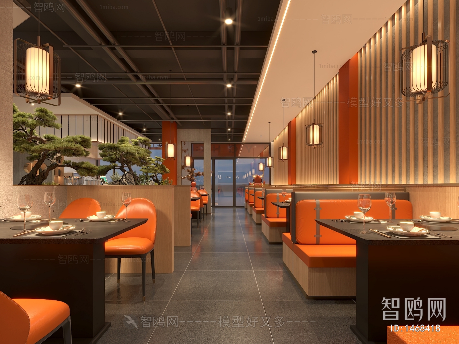 多场景-新中式火锅店前台+门头+餐厅