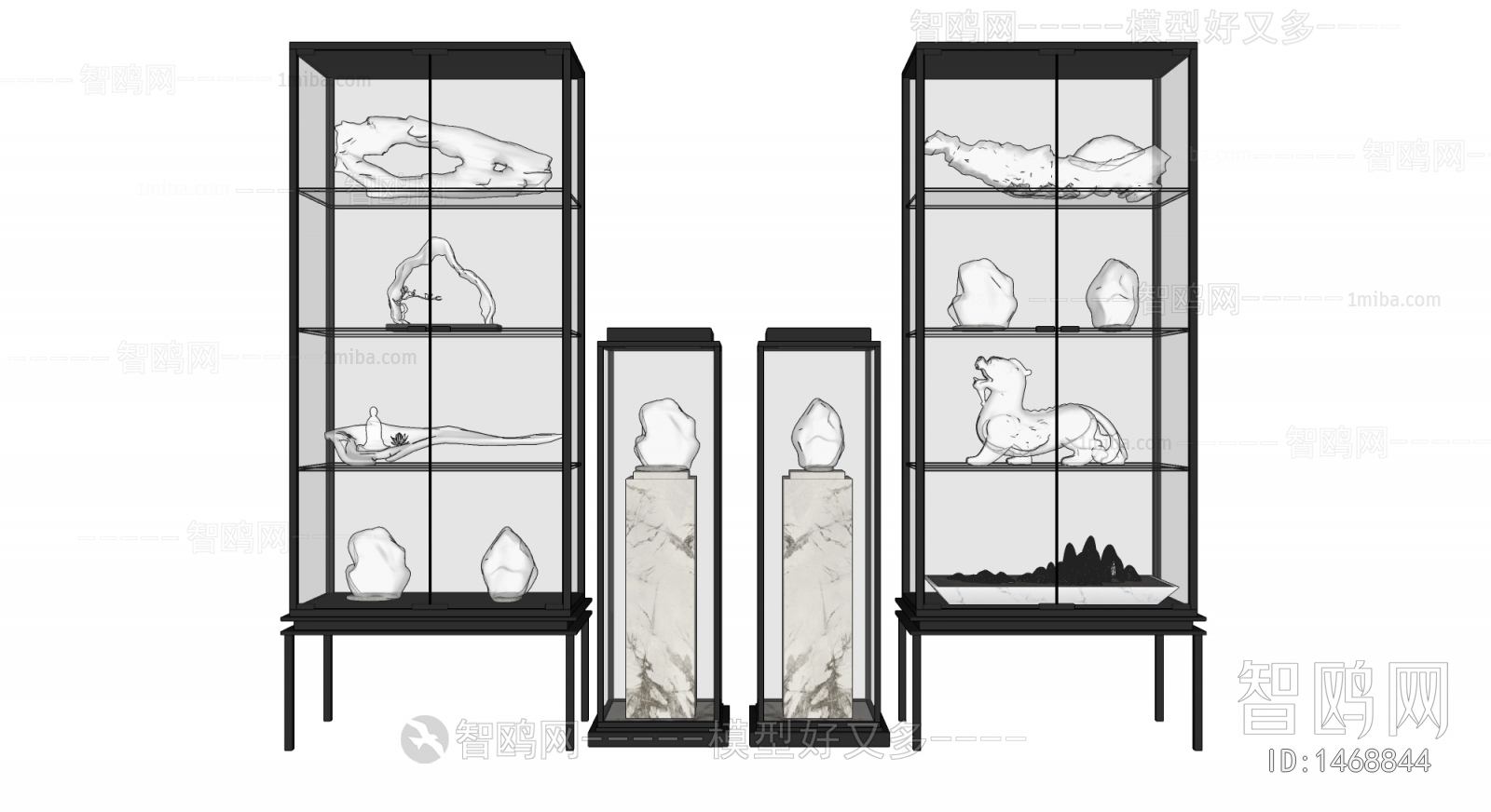 新中式玻璃展示柜