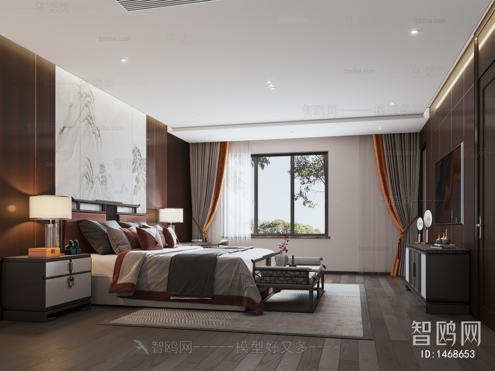 New Chinese Style Bedroom