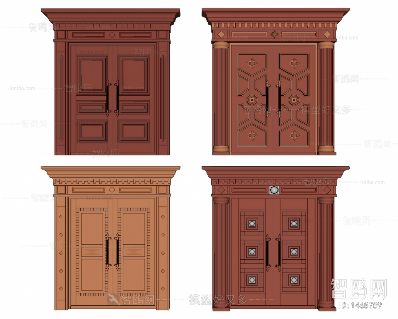 Simple European Style Double Door