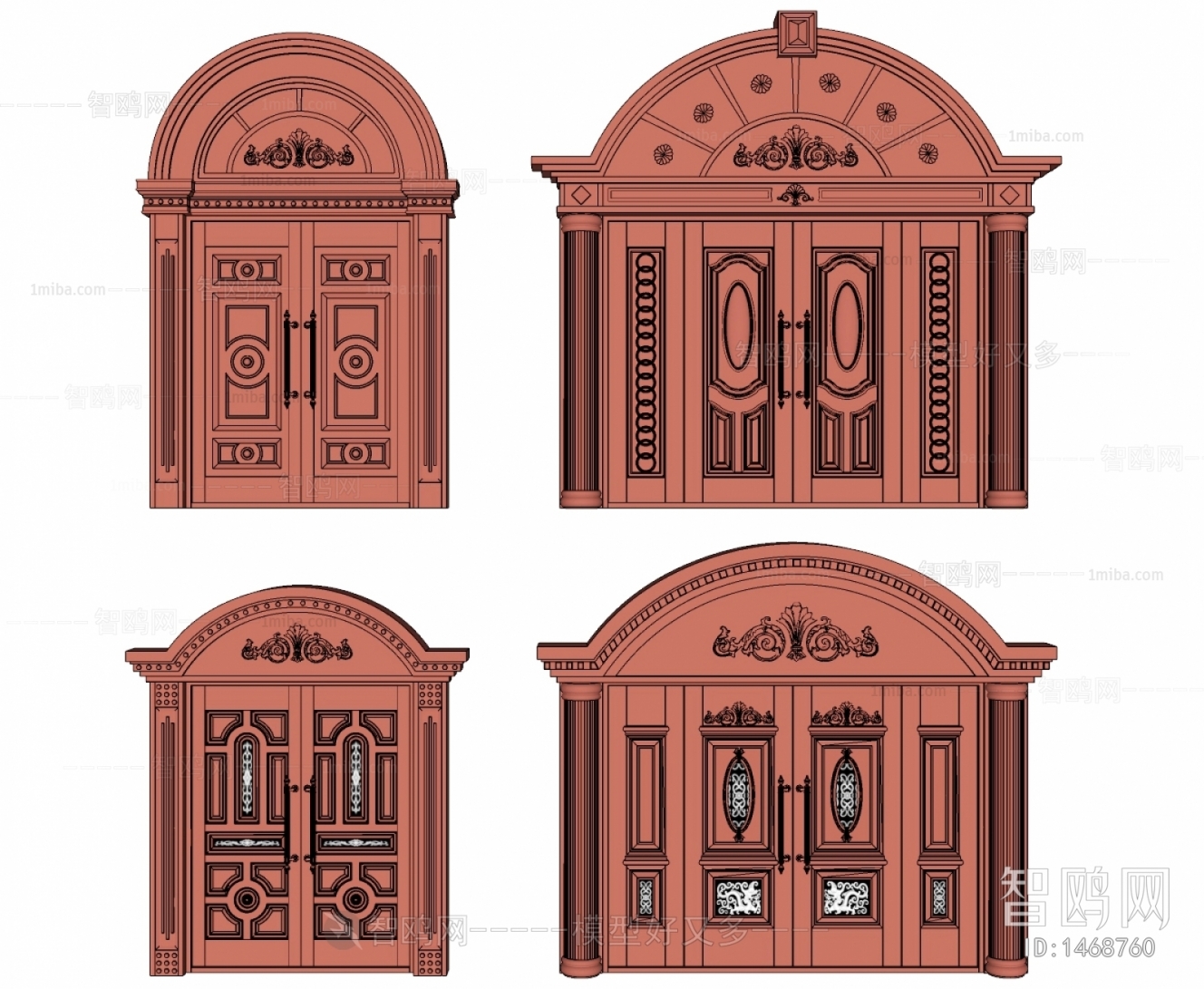 Simple European Style Double Door