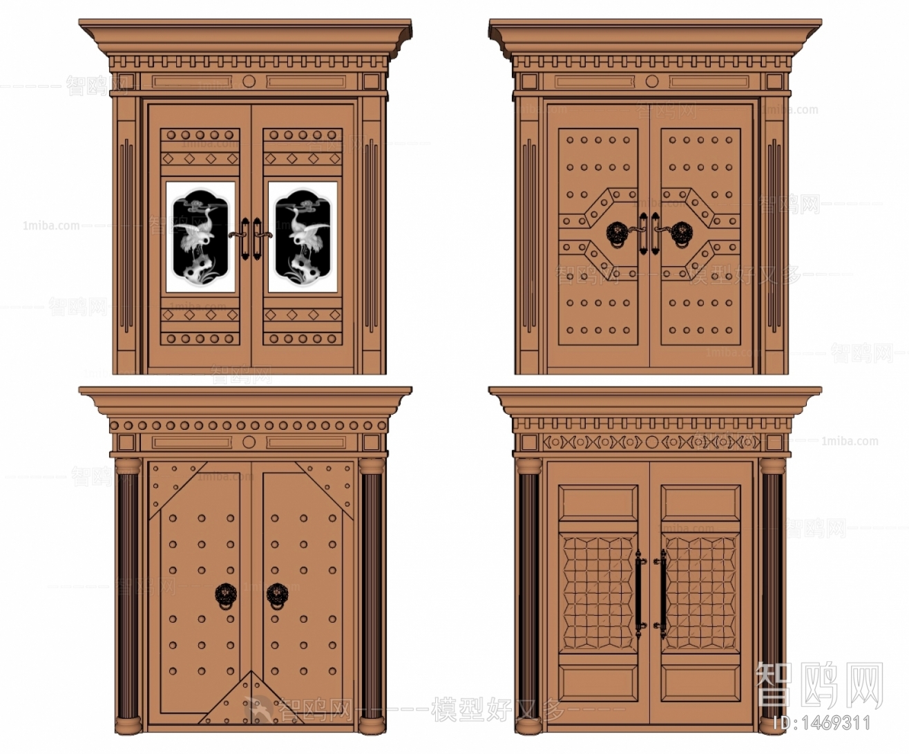 New Chinese Style Double Door