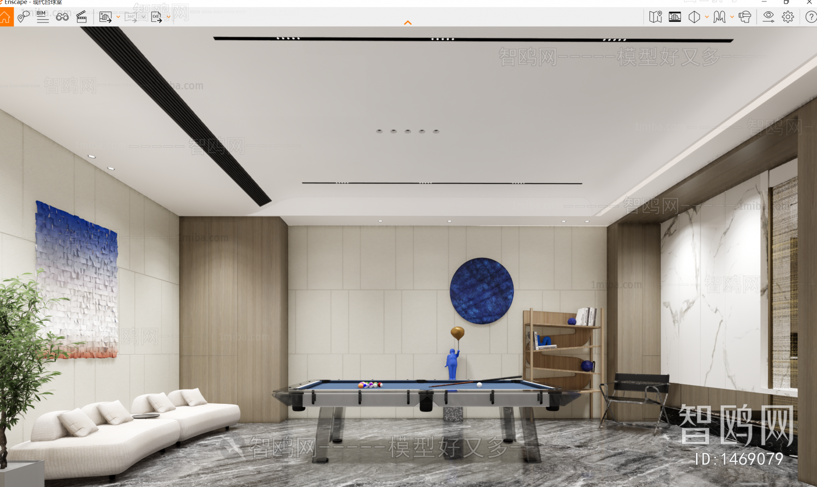 Modern Billiards Room