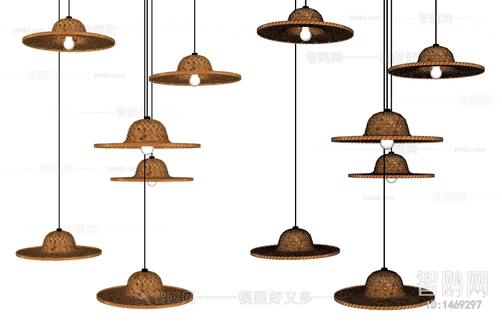 新中式草帽吊灯