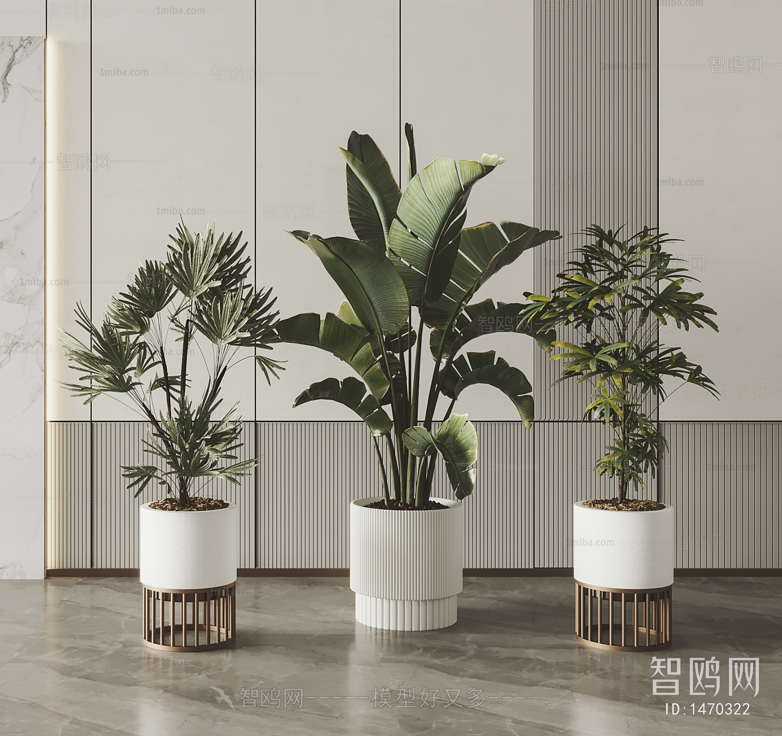 Modern Potted Green Plant