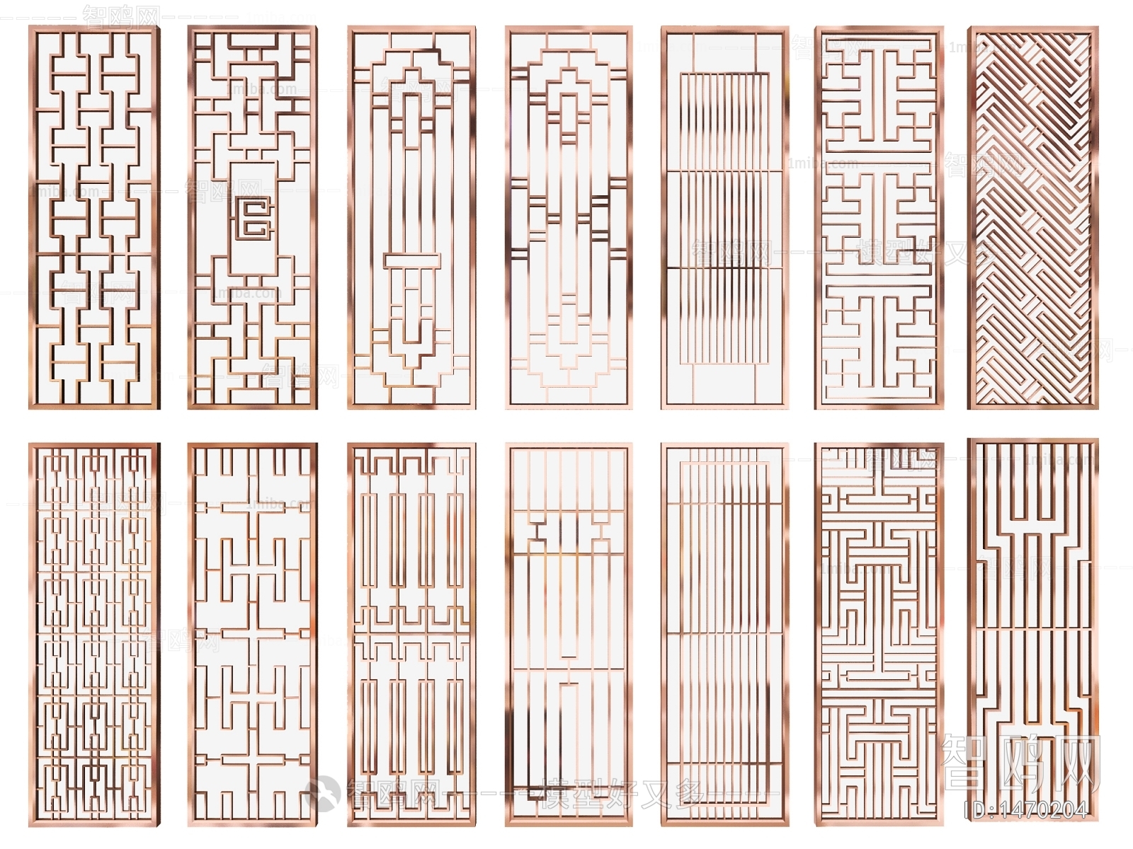 Modern New Chinese Style Metal Screen Partition