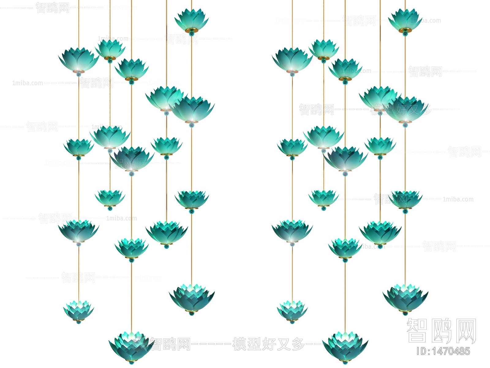 新中式荷花装饰吊灯