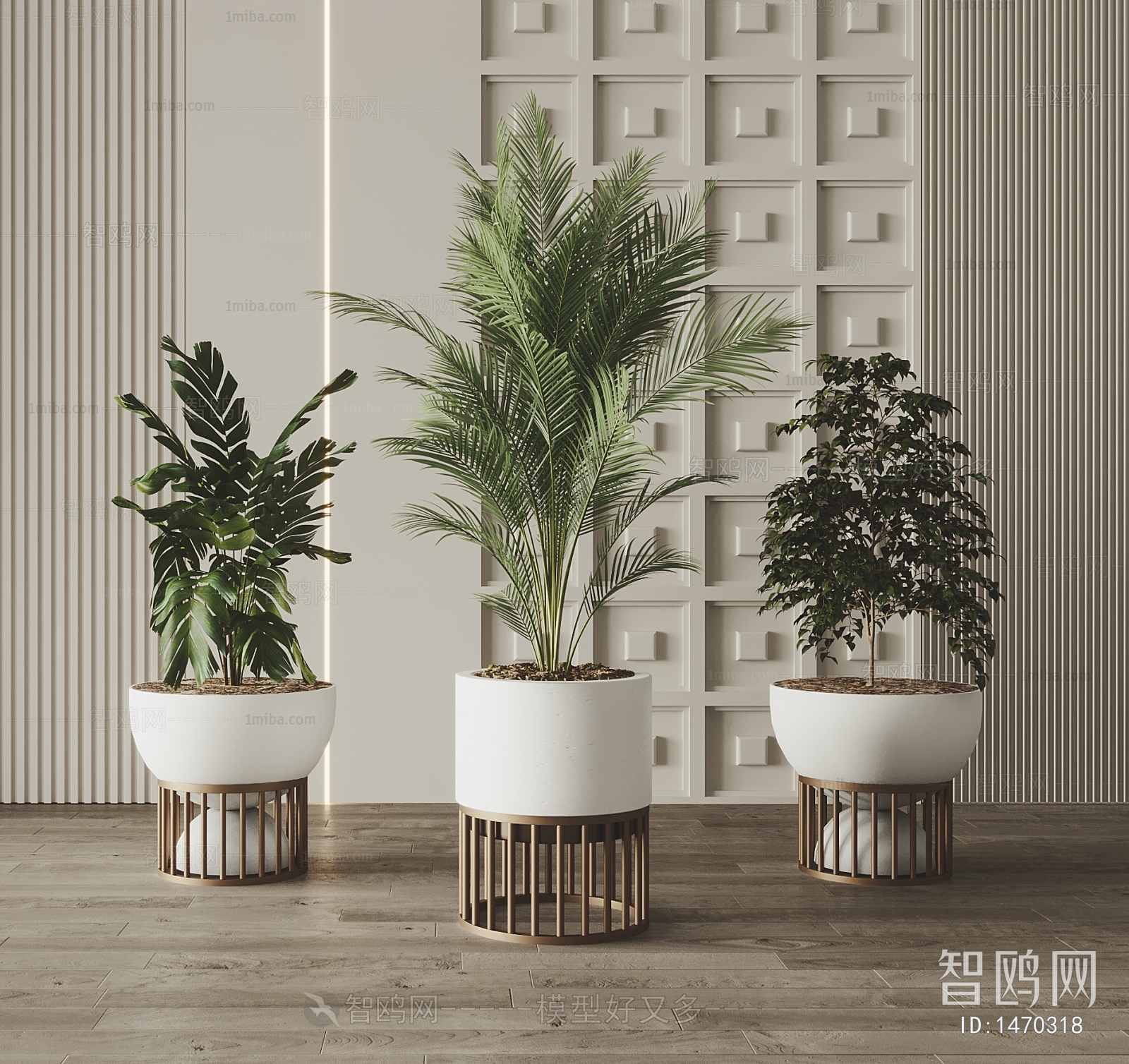 Modern Potted Green Plant