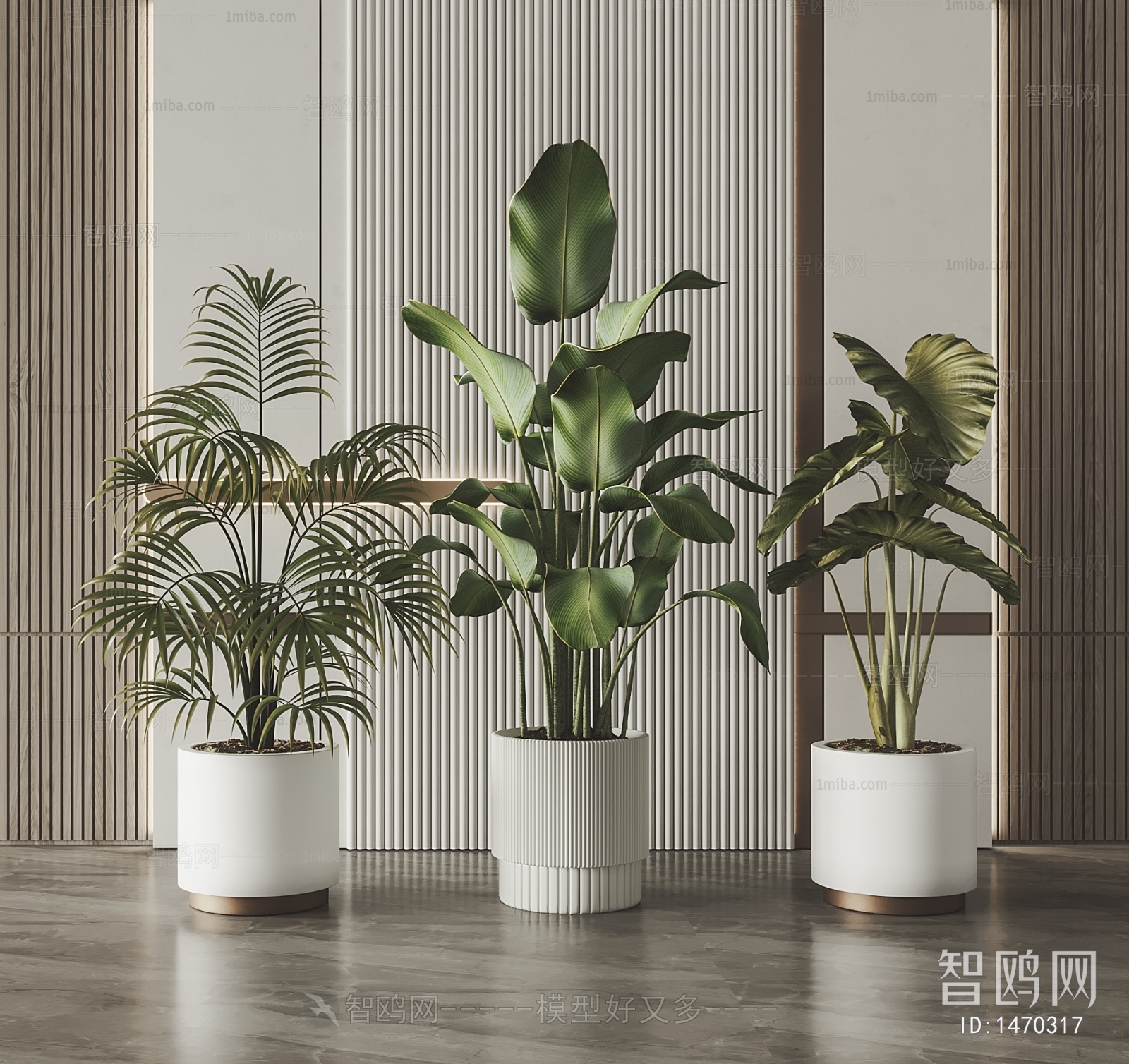 Modern Potted Green Plant