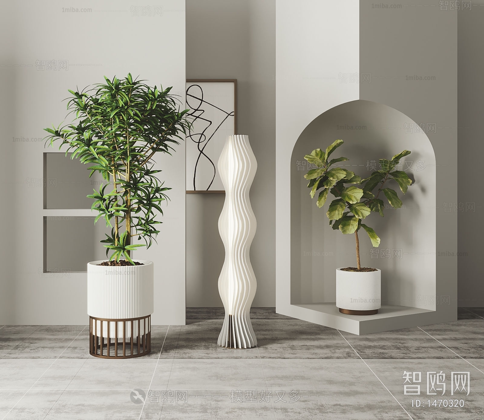 Modern Potted Green Plant