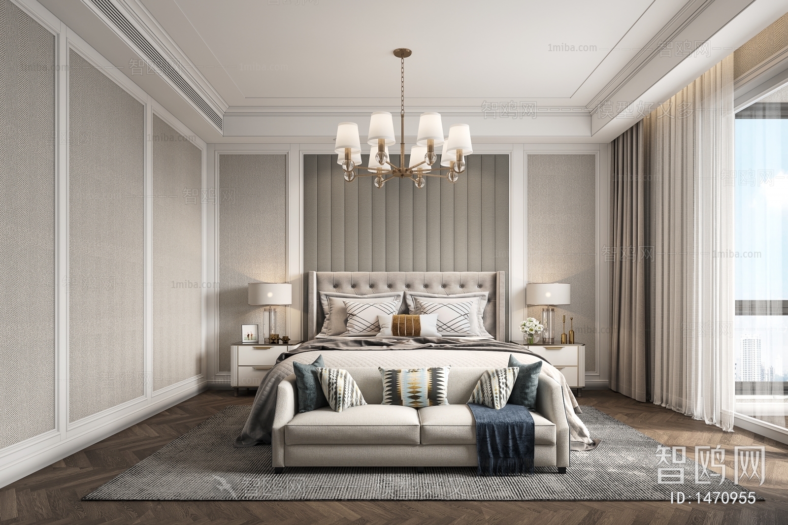 Simple European Style Bedroom