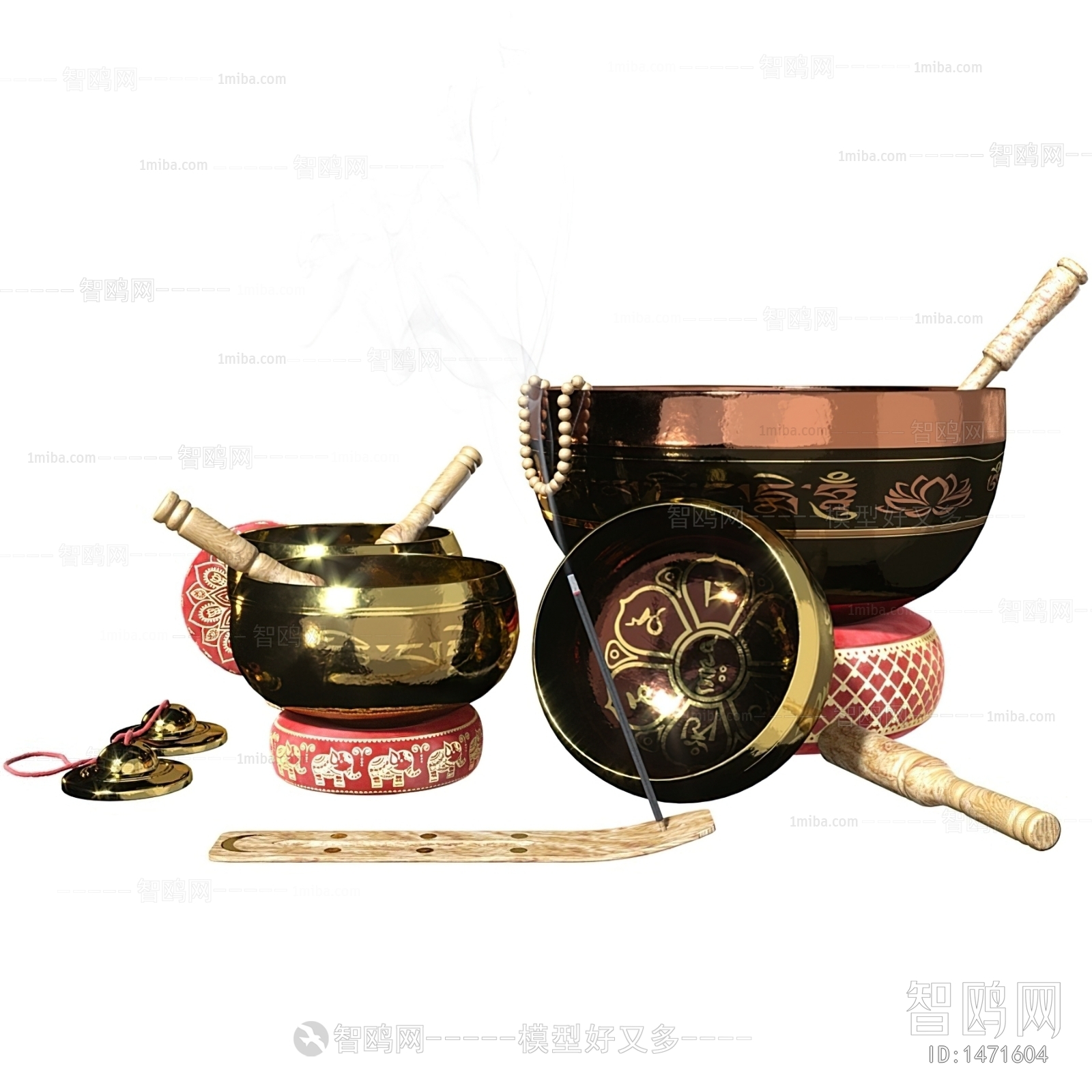 中式颂钵冥想音疗钵音碗铜磬法器摆件