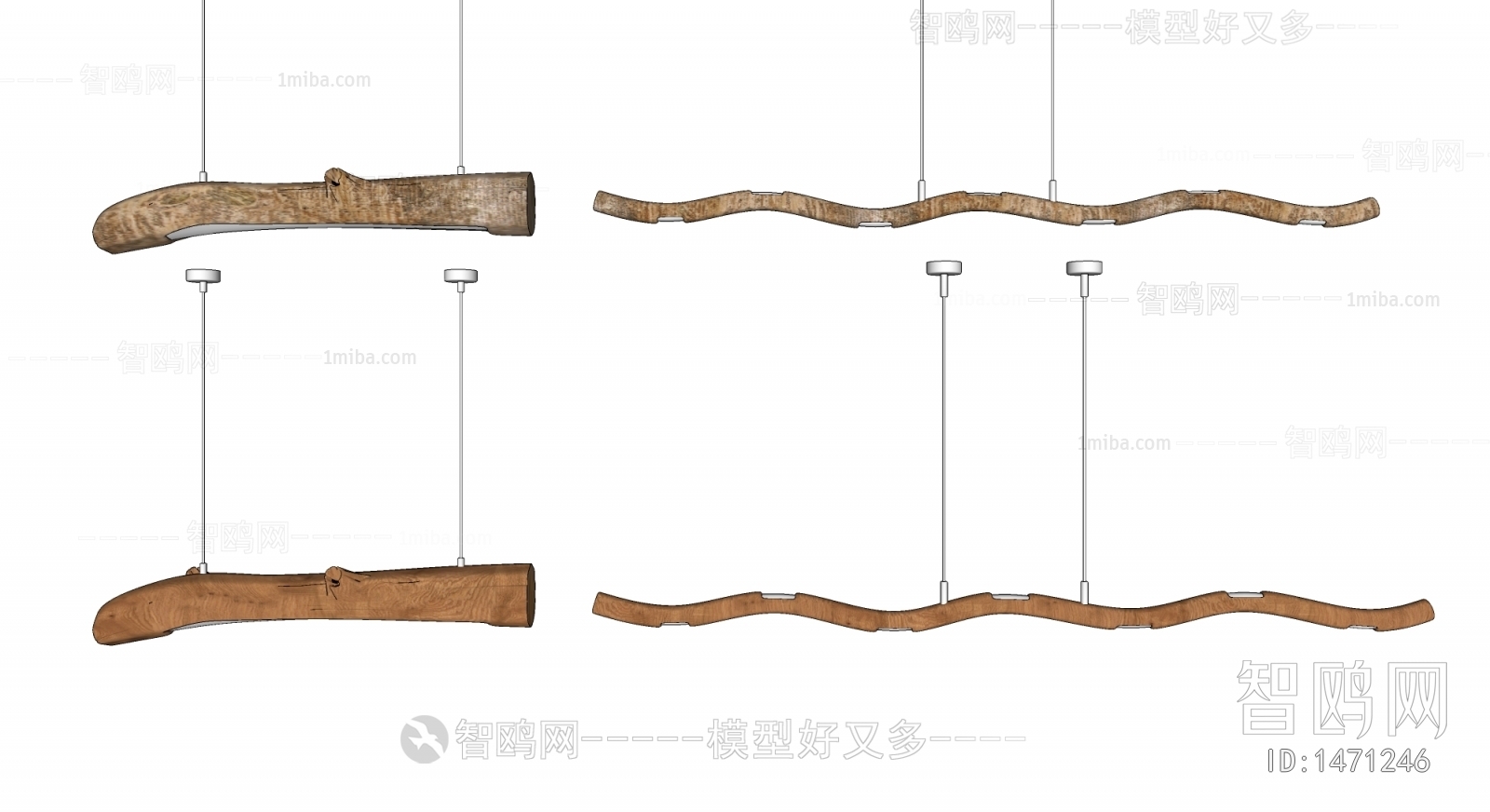 现代新中式长条吊灯