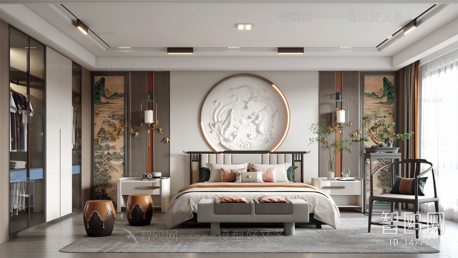 New Chinese Style Bedroom