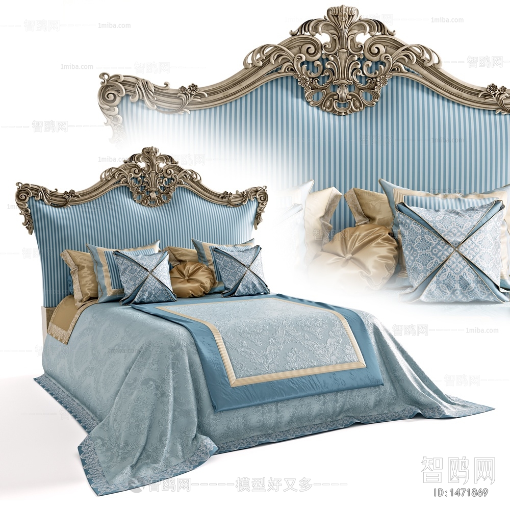 法式古典雕花双人床