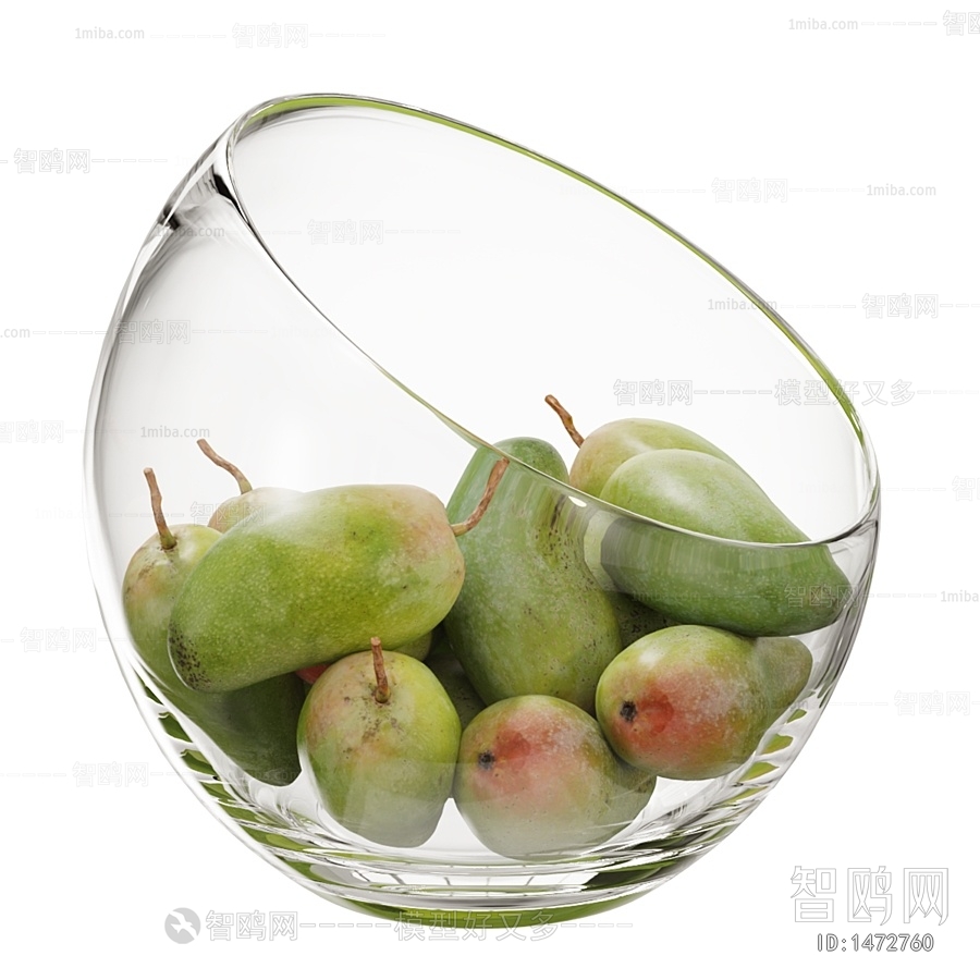 现代玻璃果盘芒果
