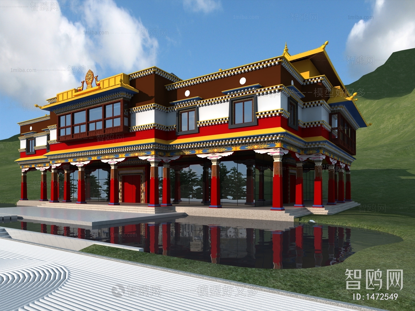 藏式酒店建筑外观