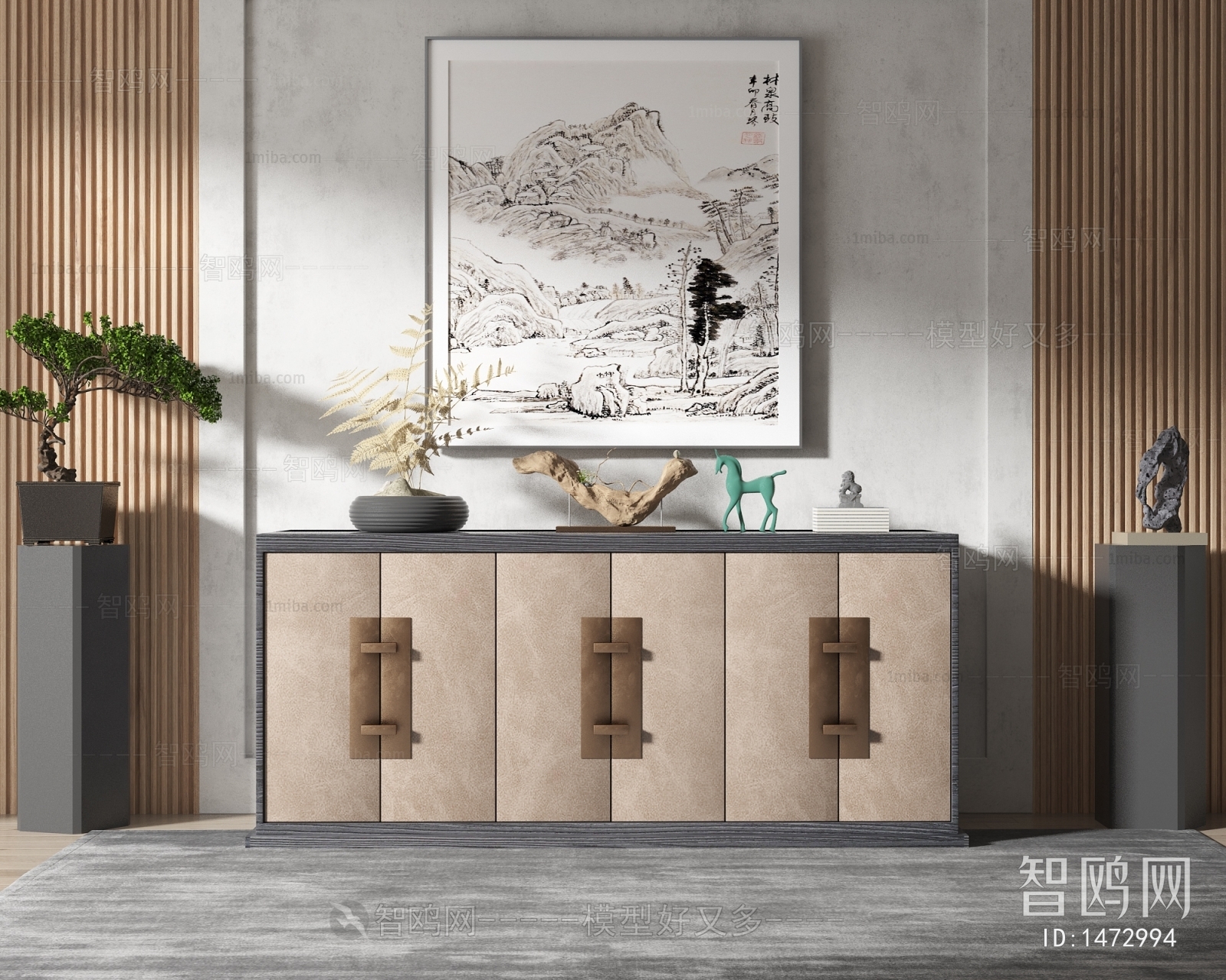 New Chinese Style Side Cabinet