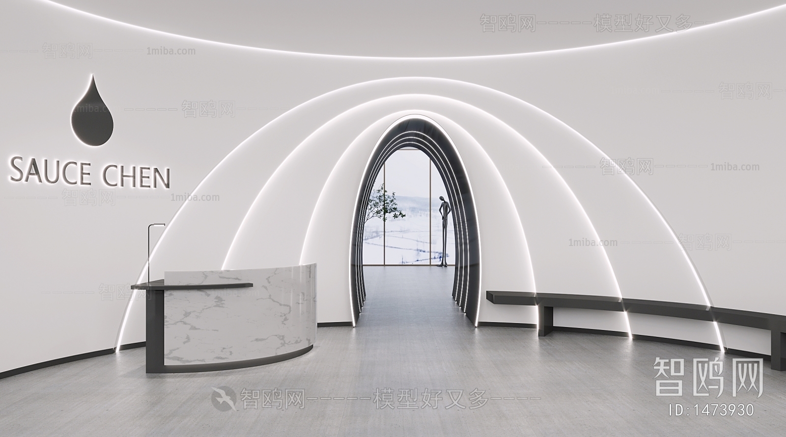 Modern Office Reception Desk