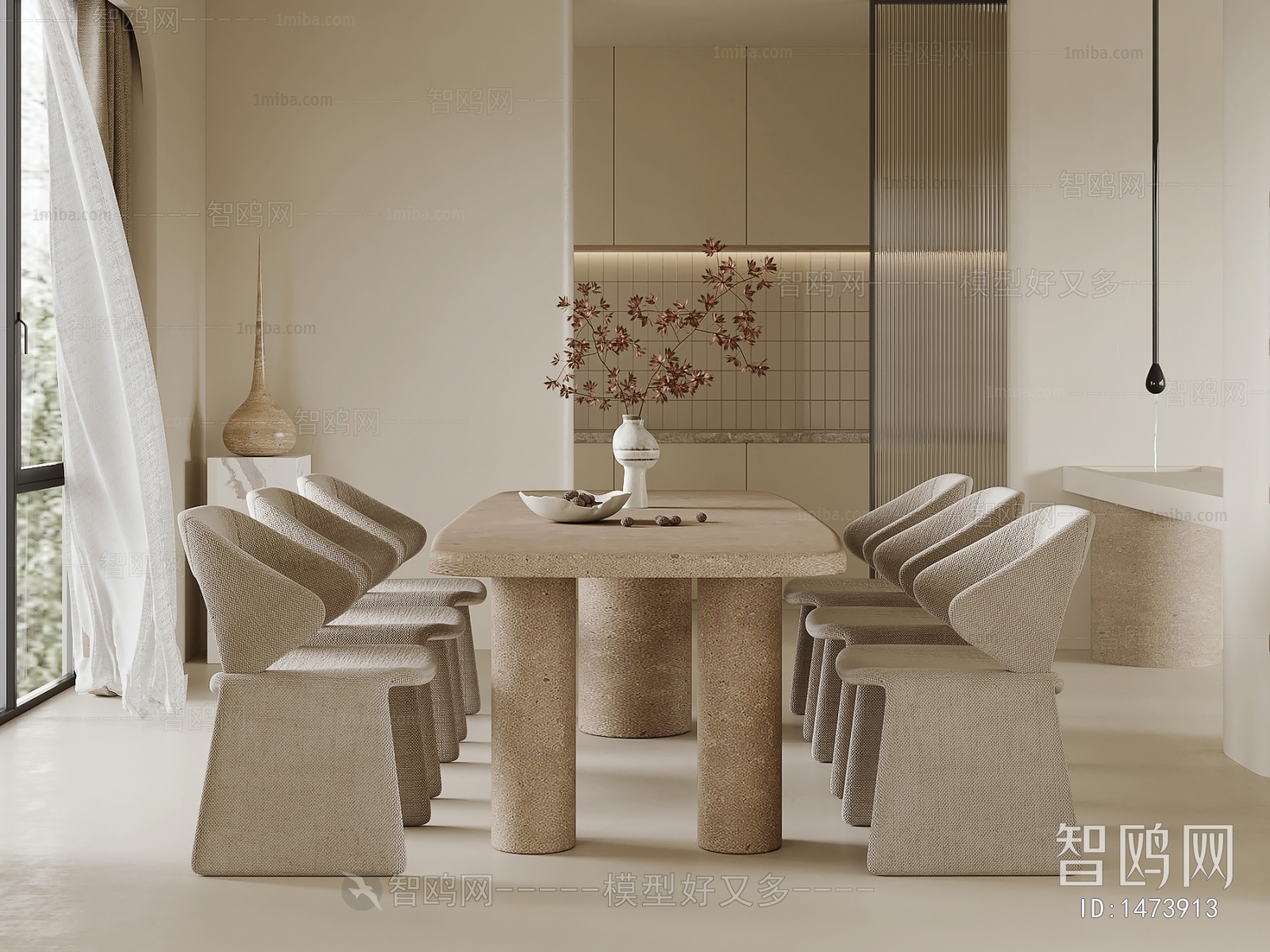 Wabi-sabi Style Dining Room