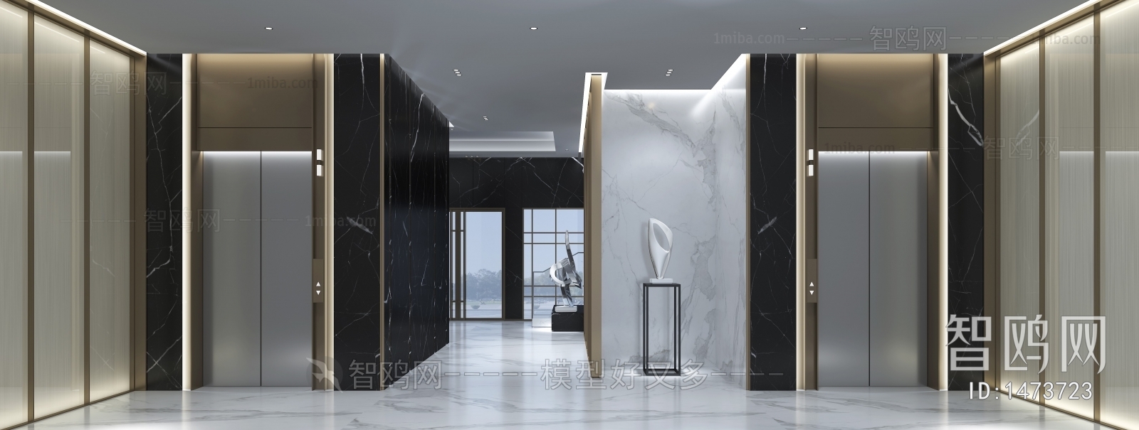 Modern Office Elevator Hall