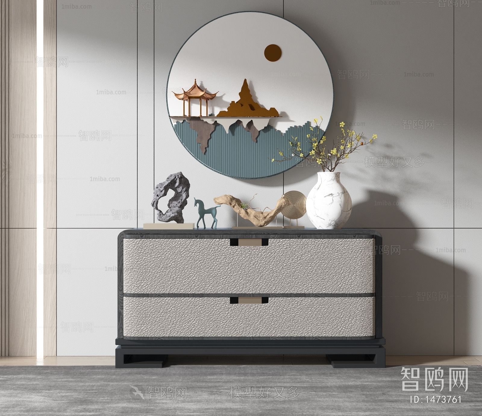 New Chinese Style Side Cabinet