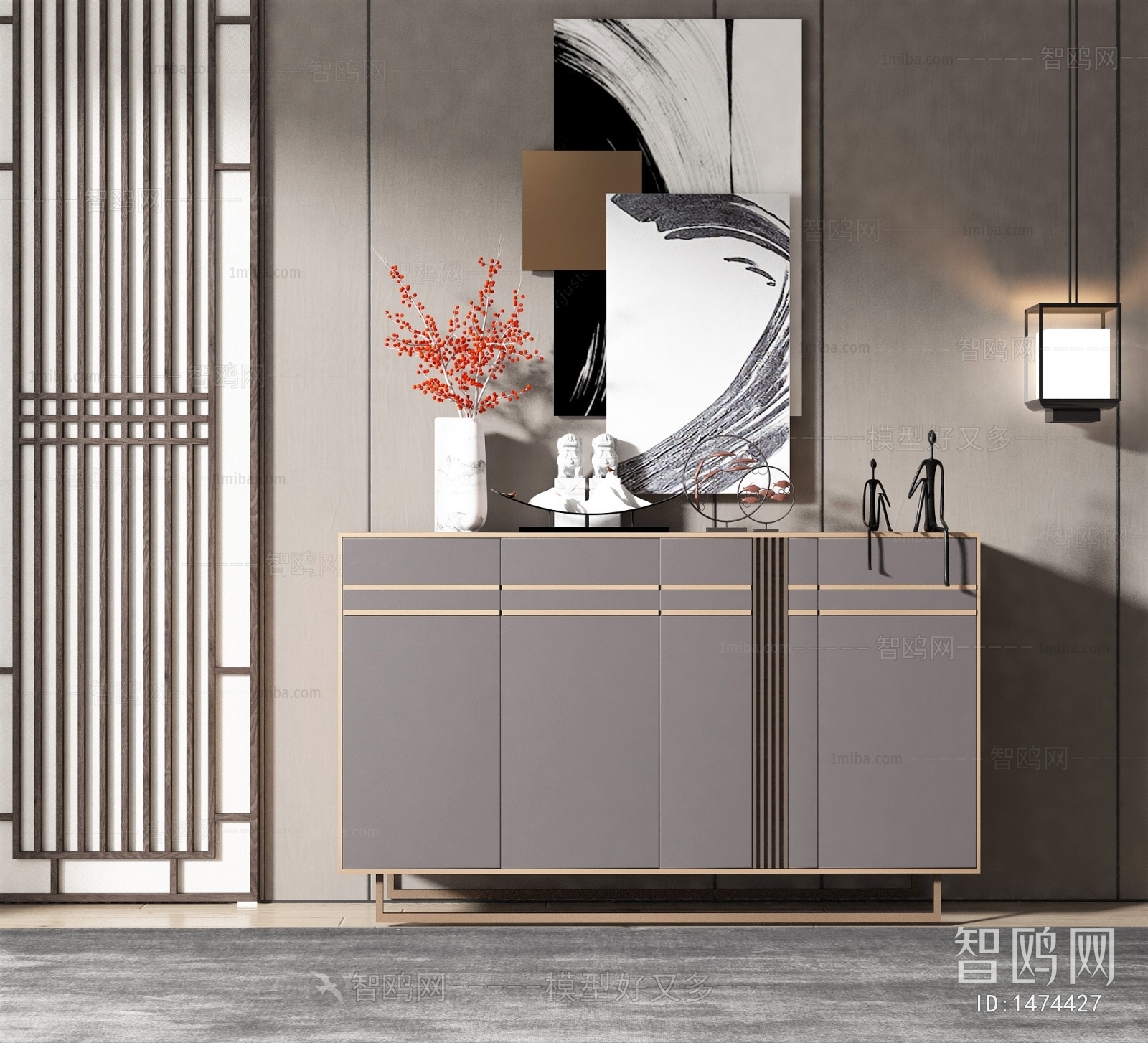 New Chinese Style Side Cabinet