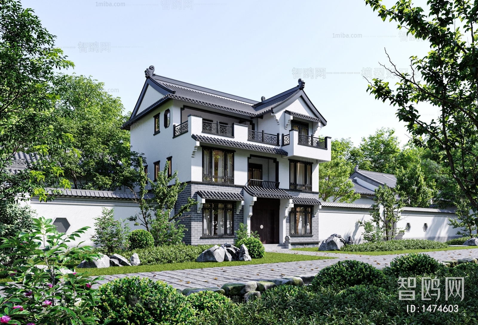 New Chinese Style Villa Appearance