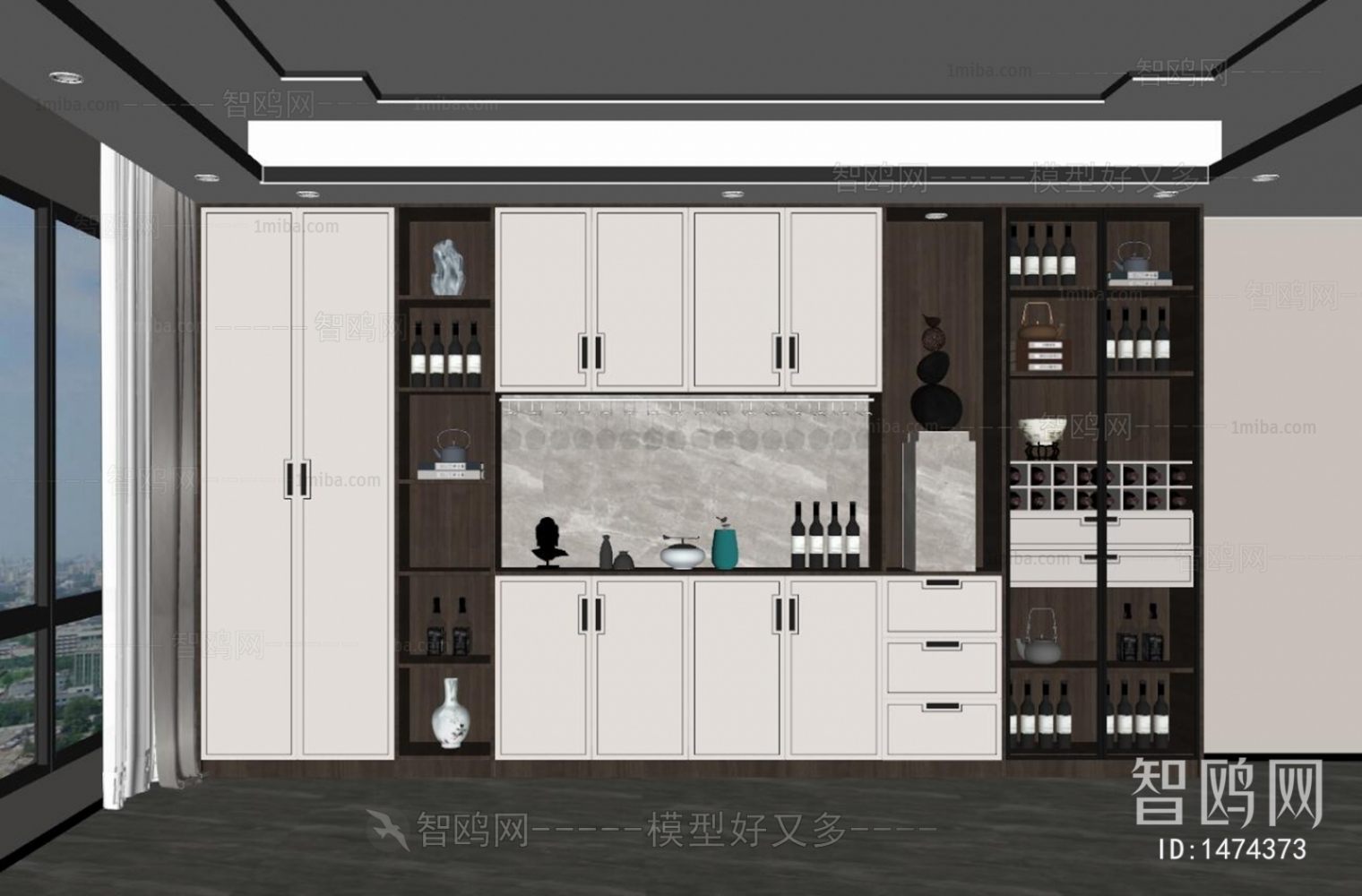 New Chinese Style Wine Cabinet