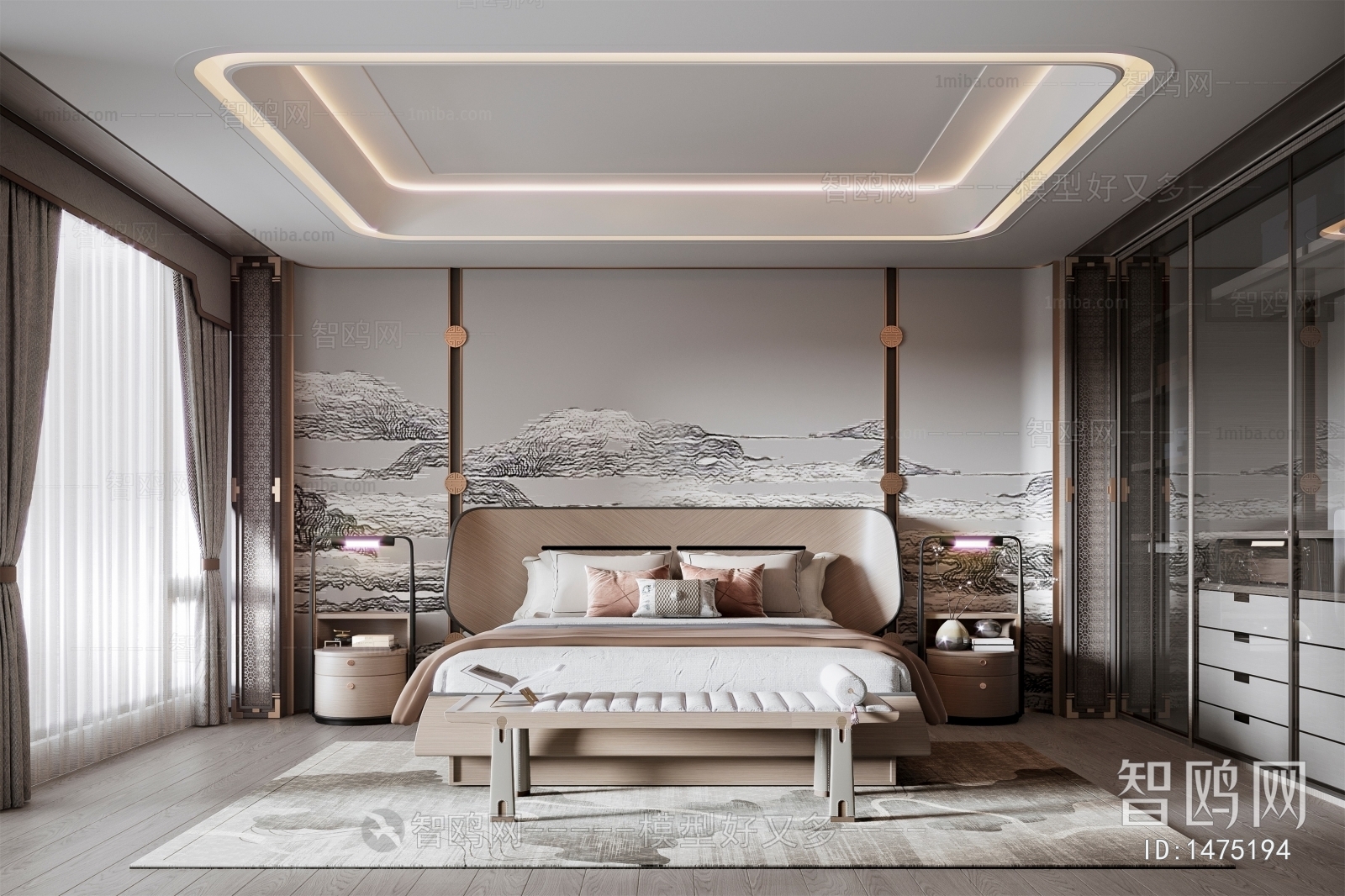 New Chinese Style Bedroom