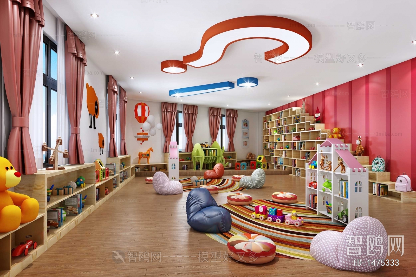 现代儿童幼儿园阅览室