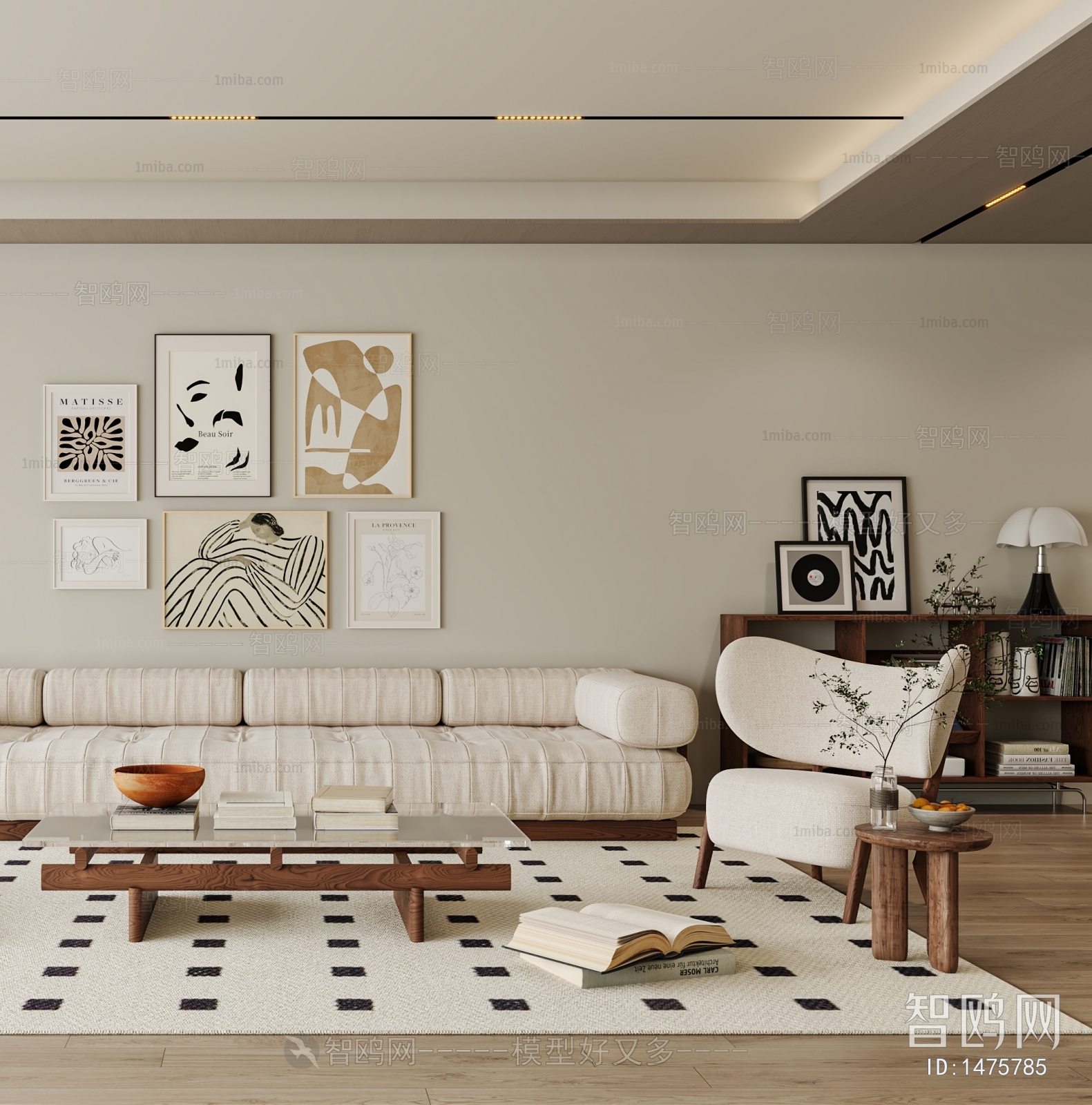 Modern Wabi-sabi Style A Living Room