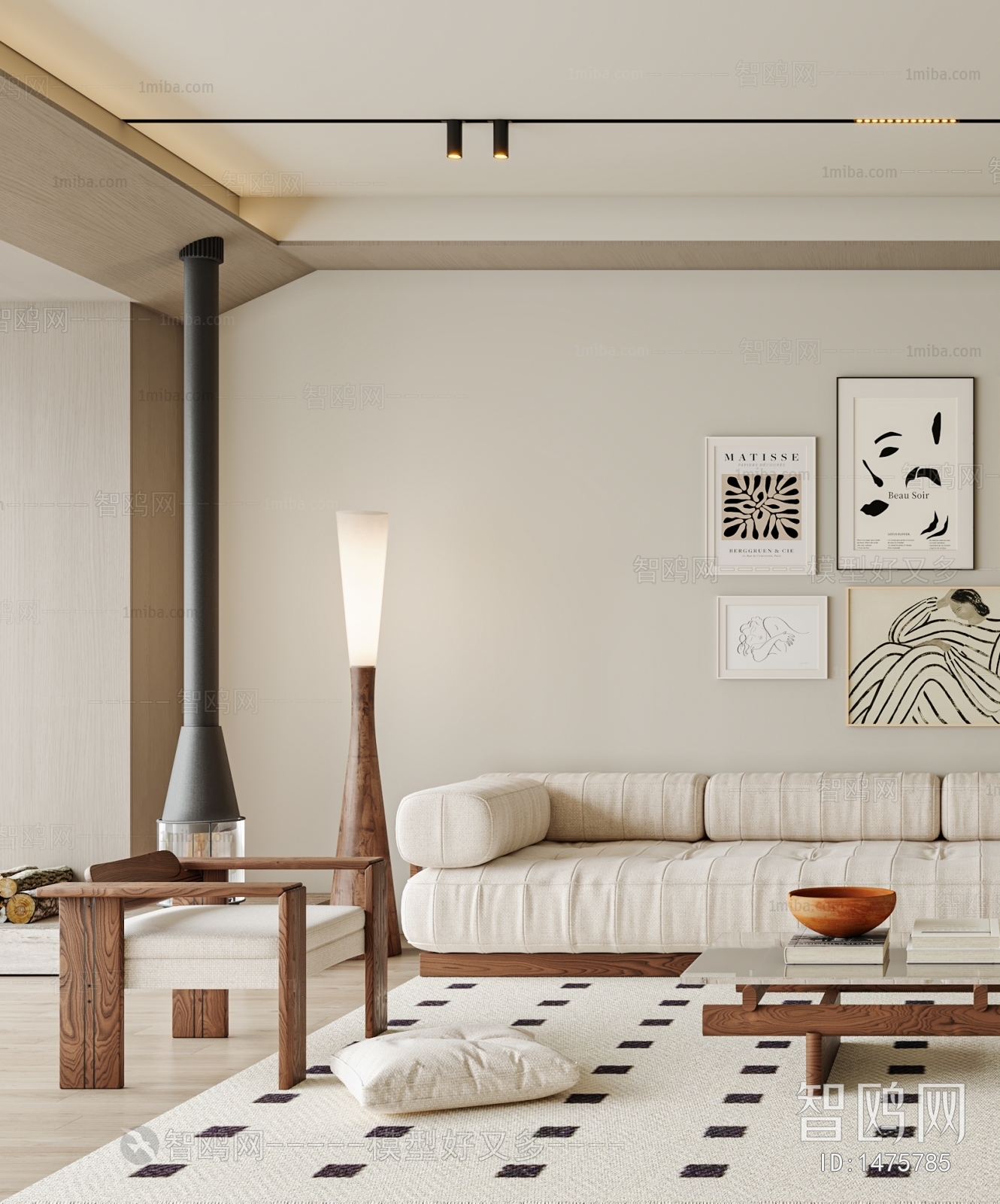 Modern Wabi-sabi Style A Living Room