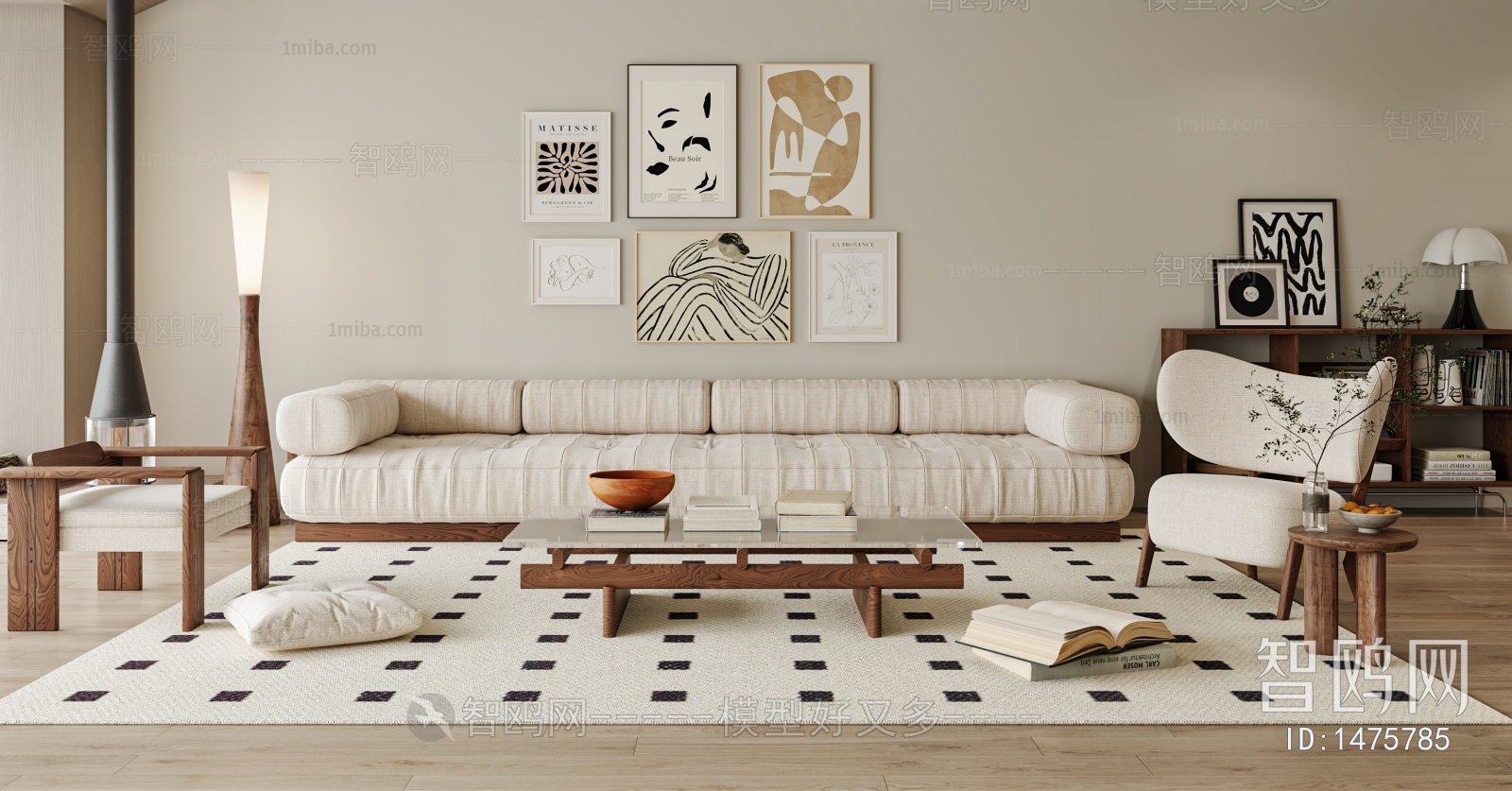 Modern Wabi-sabi Style A Living Room