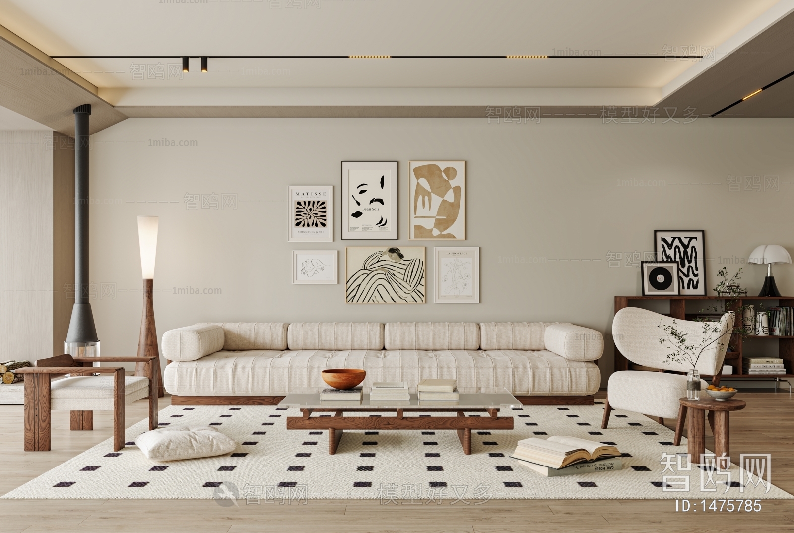 Modern Wabi-sabi Style A Living Room