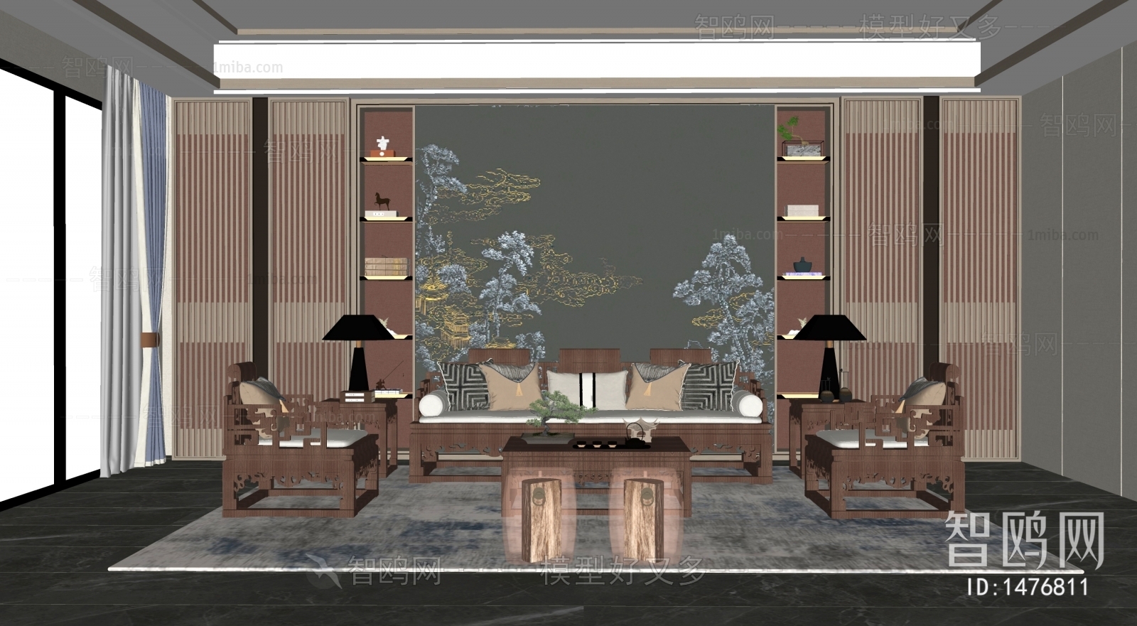 New Chinese Style A Living Room