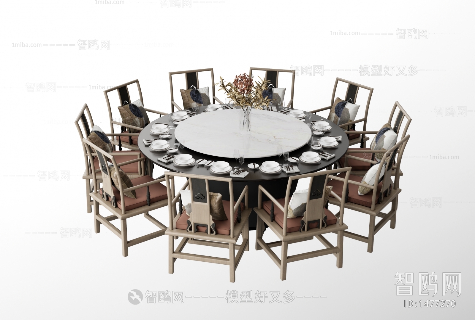 中式餐桌椅组合