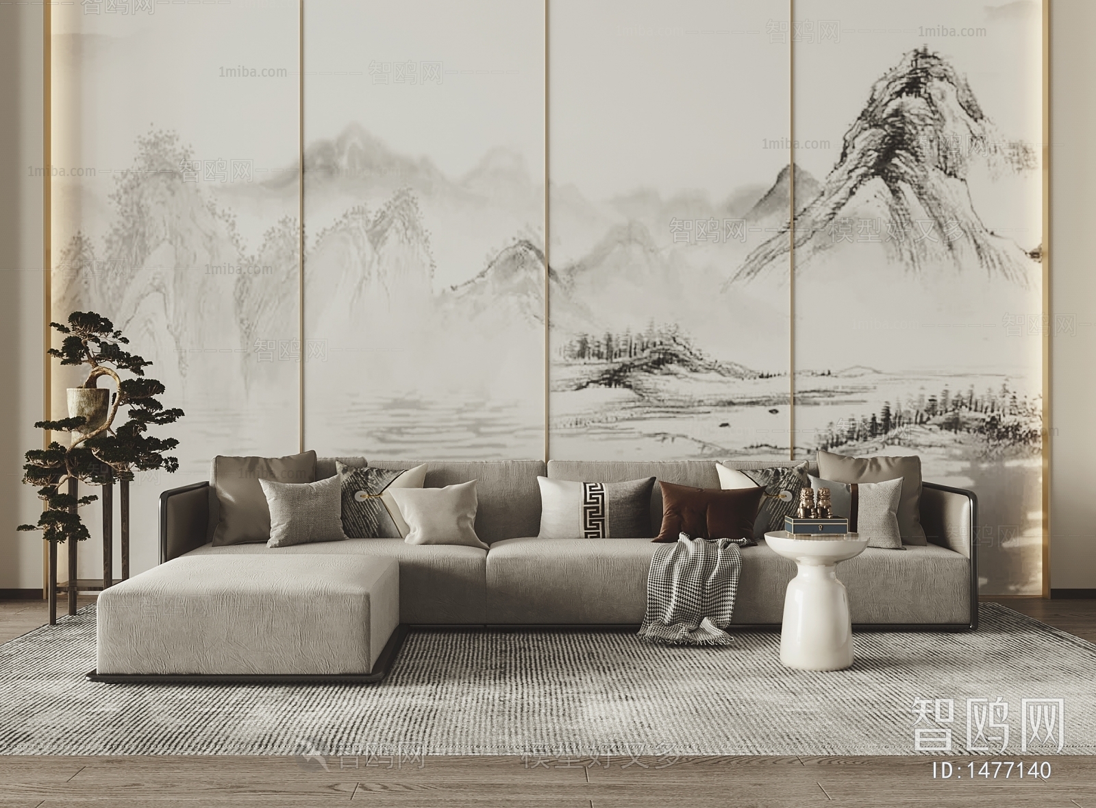 New Chinese Style Corner Sofa