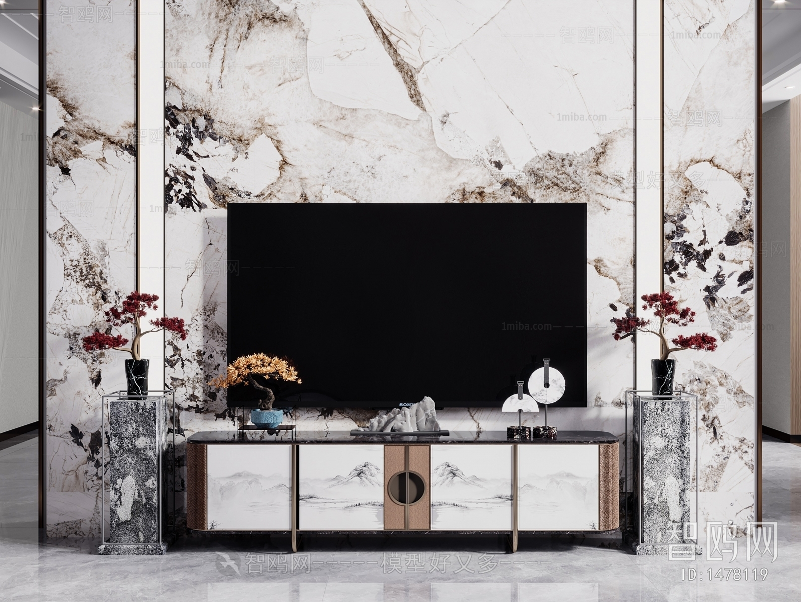 New Chinese Style TV Cabinet