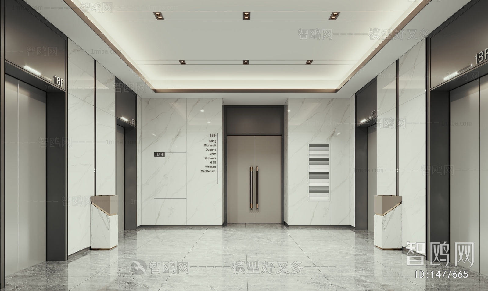 Modern Office Elevator Hall