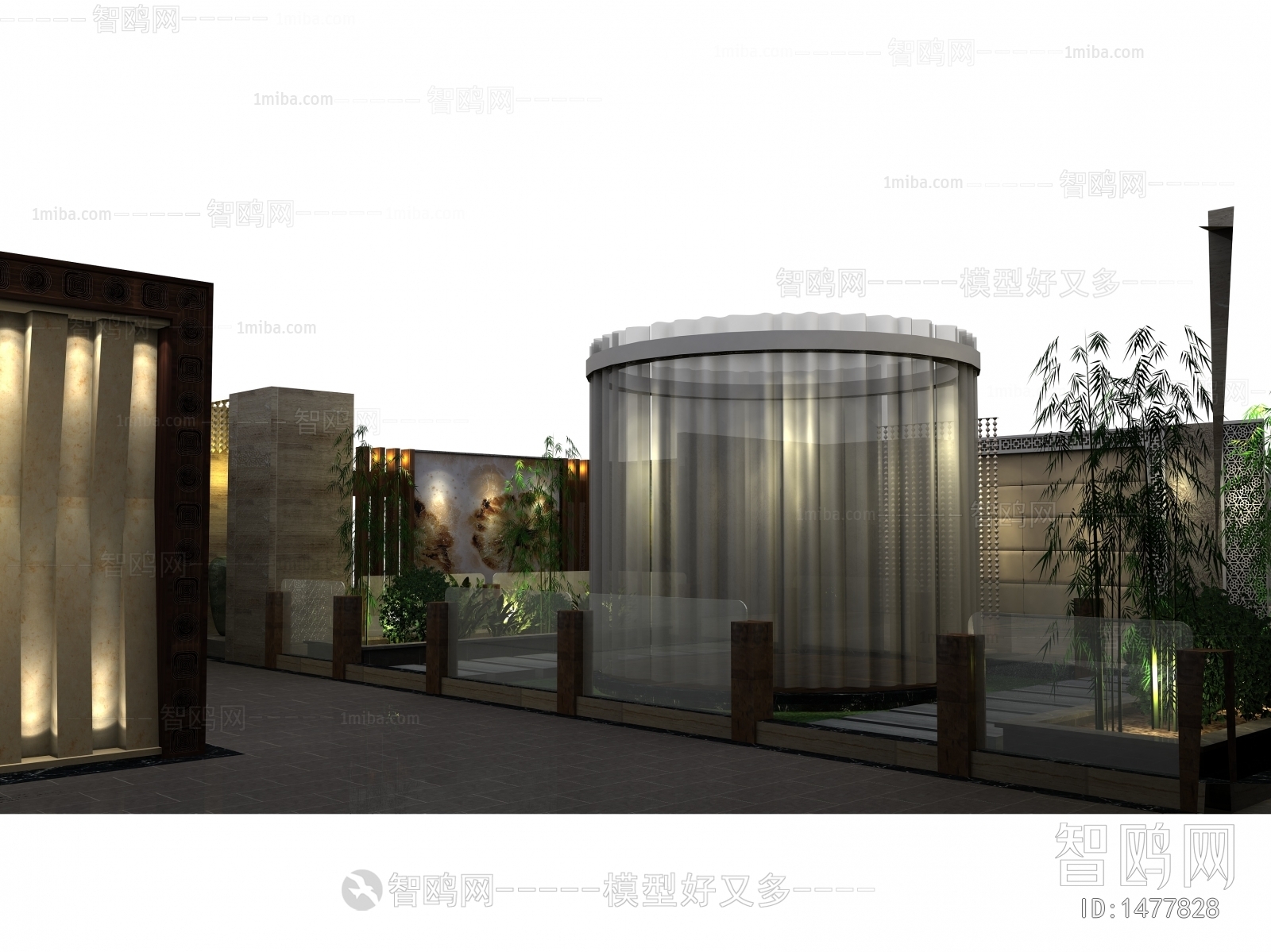 新中式家具展厅鸟瞰