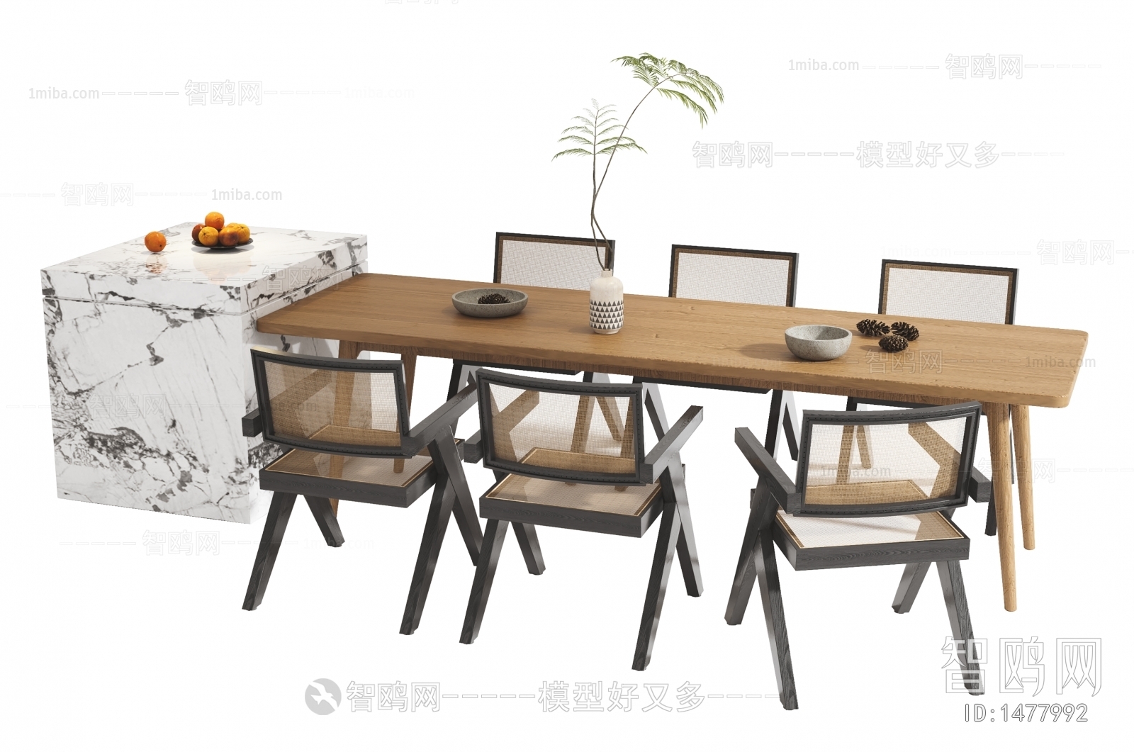 Wabi-sabi Style Dining Table And Chairs