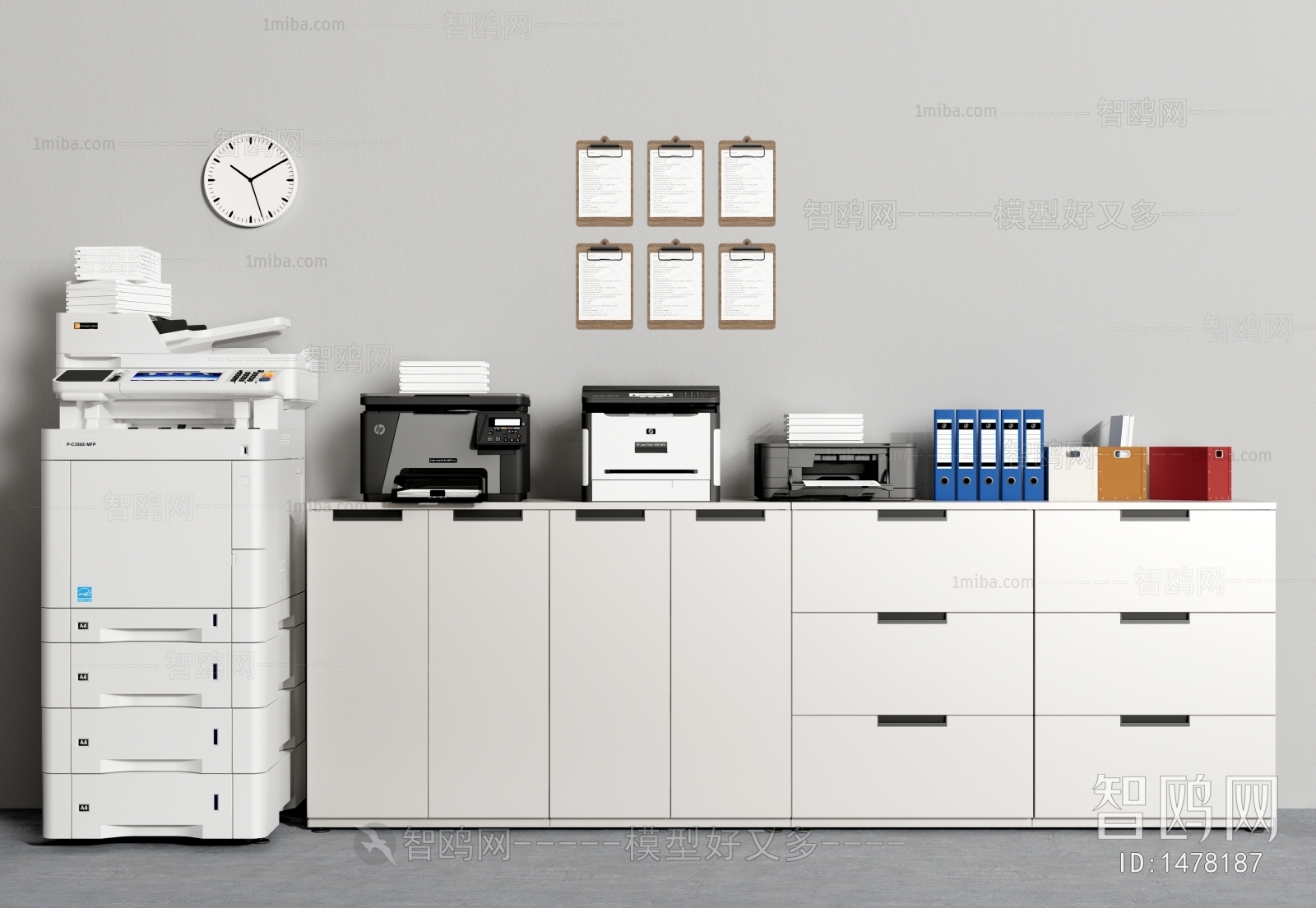 现代打印机、复印机、文件柜、办公用品