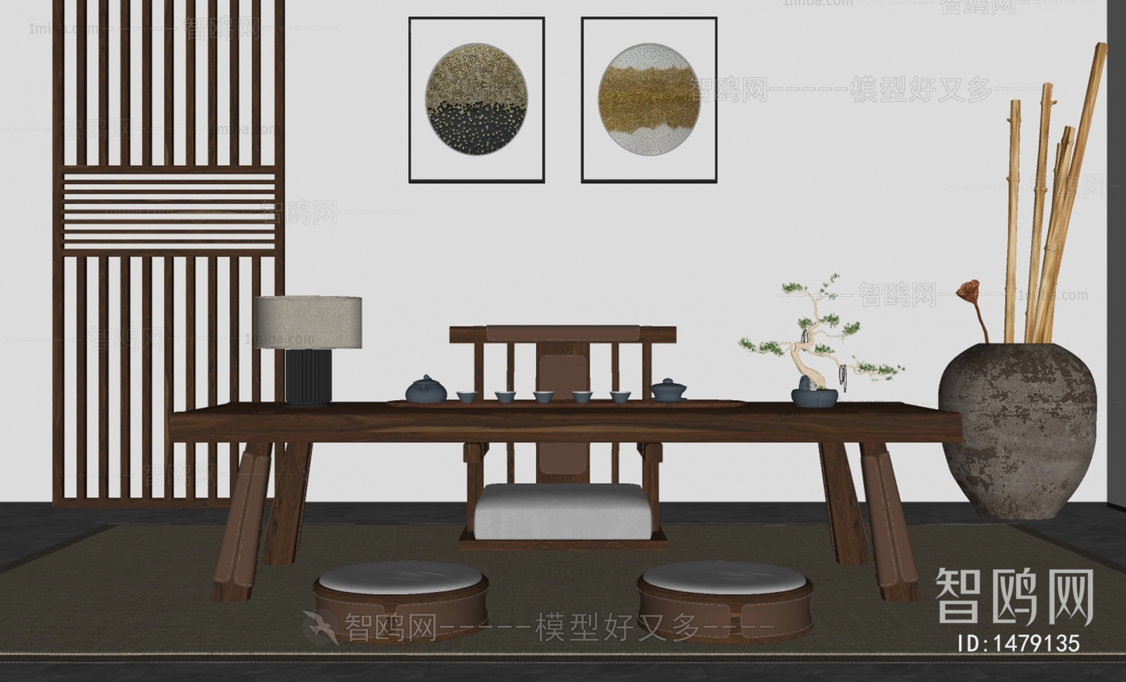 新中式茶桌椅 茶具