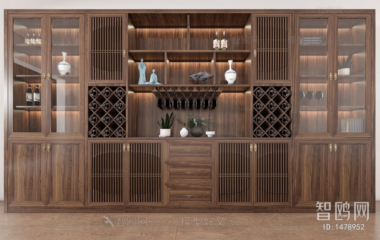 New Chinese Style Wine Cabinet