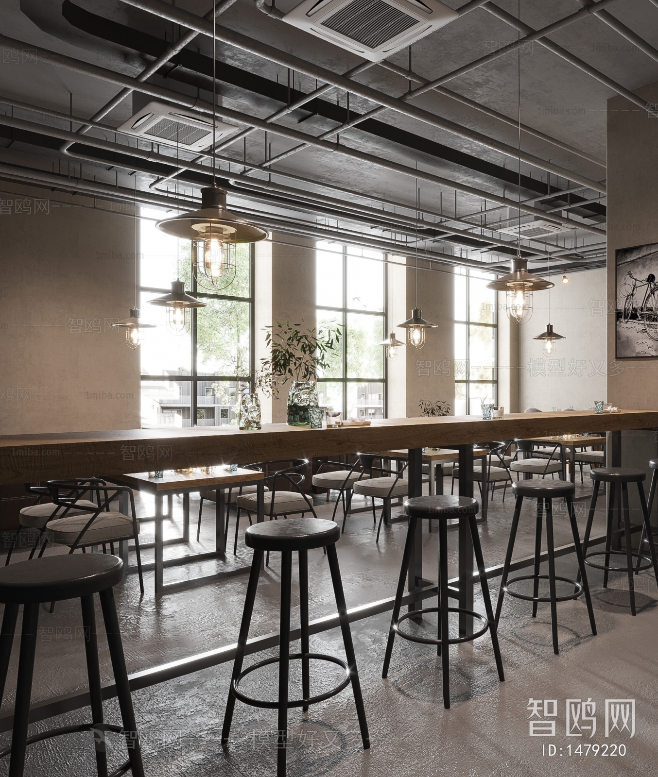 Modern Industrial Style Cafe