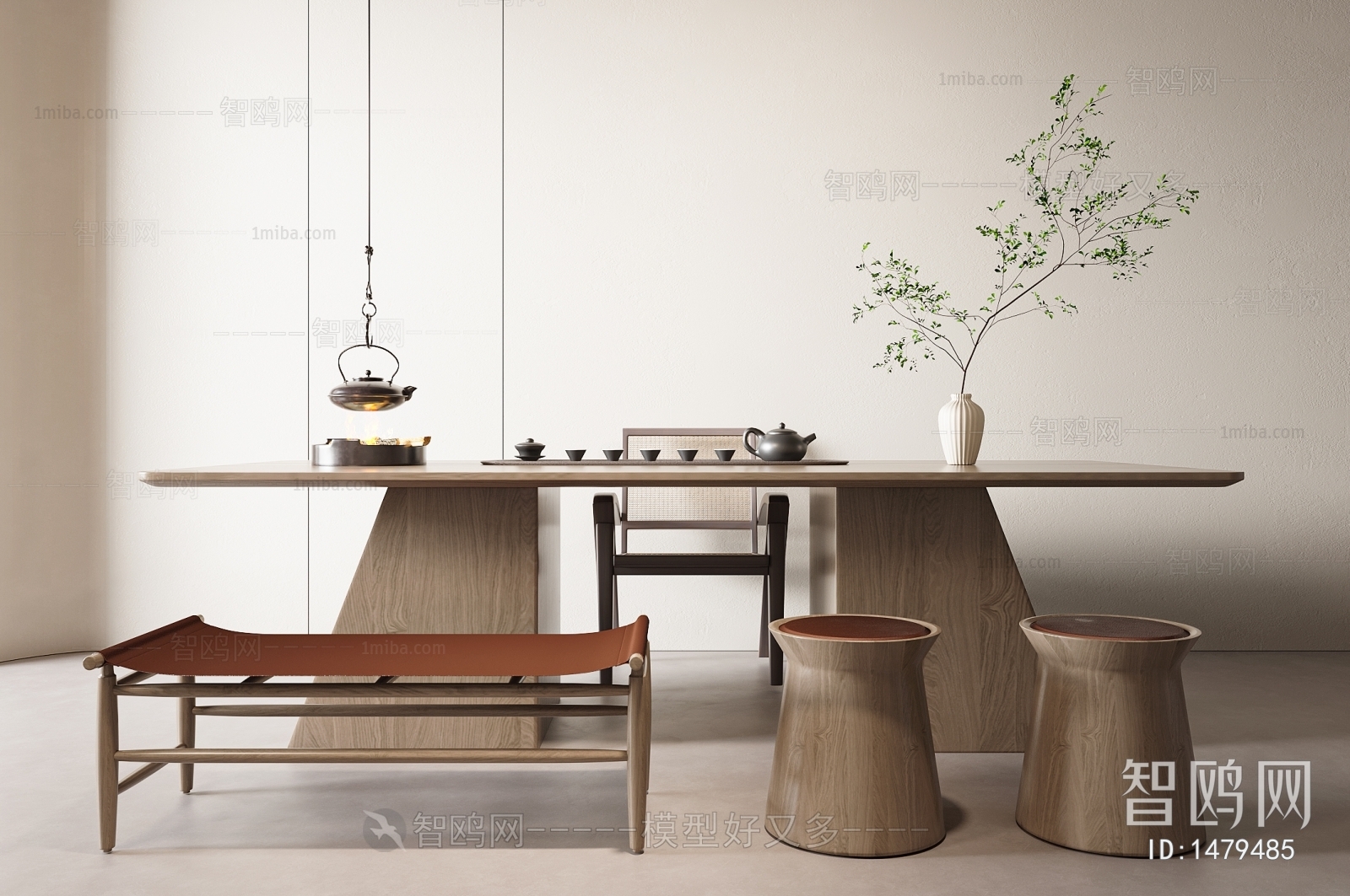 现代新中式茶桌椅