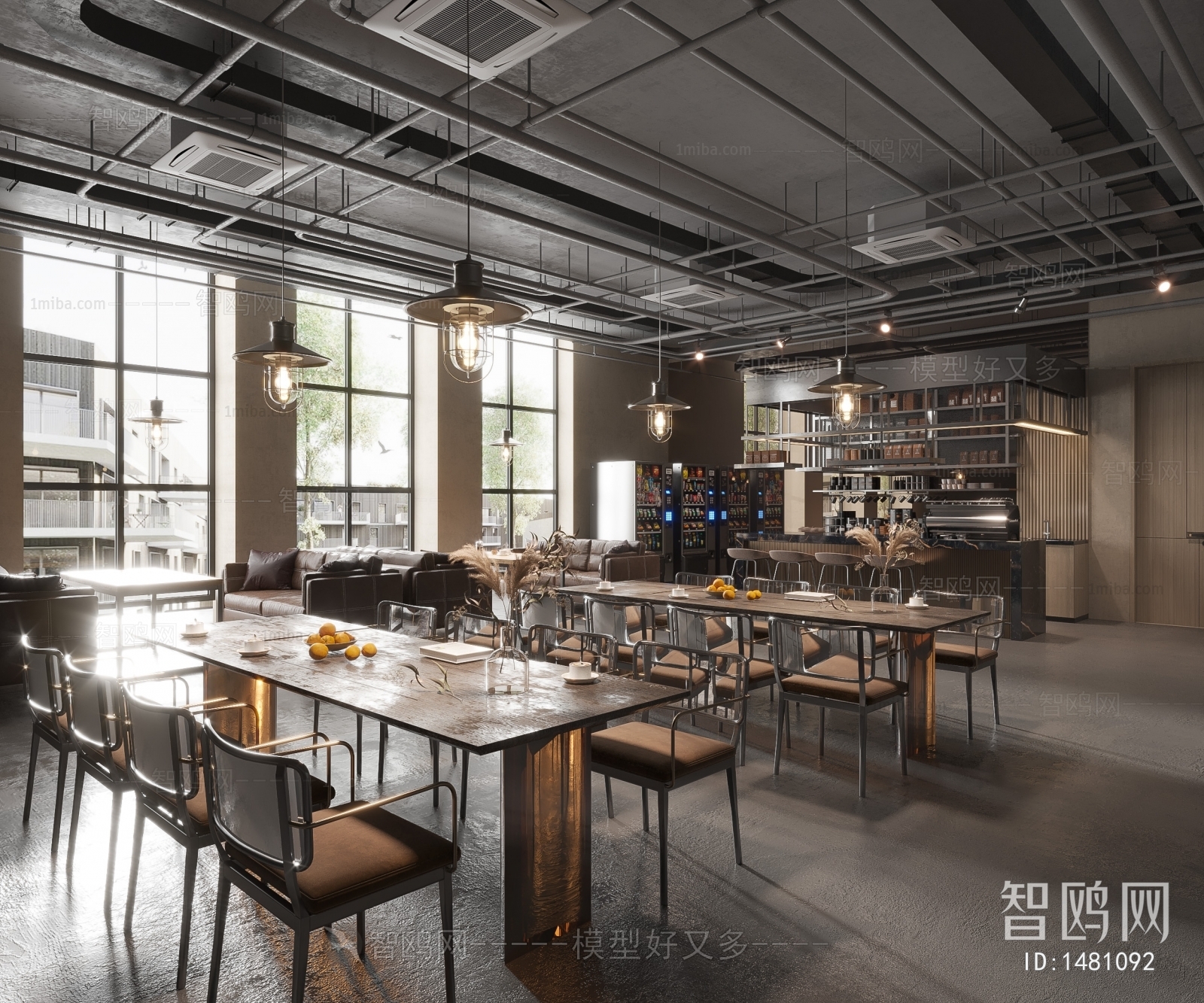 Modern Industrial Style Cafe