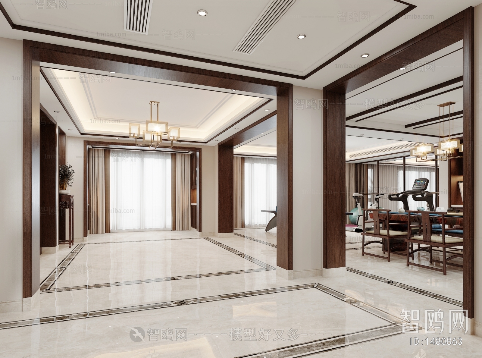 New Chinese Style Billiards Room